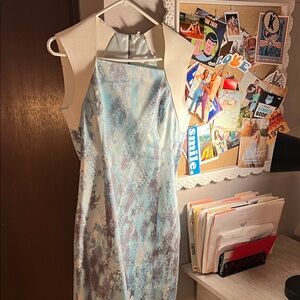 T Tahari Light Blue Satin Fabric